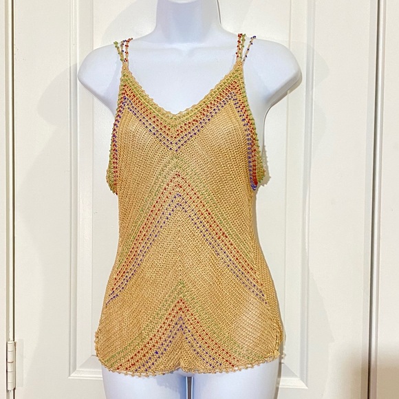 Handmade Festival Beaded Rayon Boho Hippie Tank - Picture 3 of 7